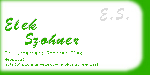 elek szohner business card